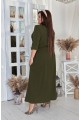 Свободное зеленое платье в пол | ba-01495