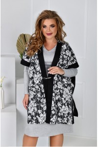 Сіра сукня з кардиганом | ba-01775