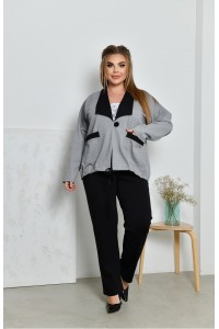 Костюм: серая кофта и черные брюки | ba-01843