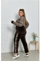 Велюровый леопардовый мягкий повседневный костюм | ba-01859