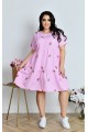 Коротка легка рожева сукня в клітинку | ba-01869