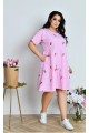 Коротка легка рожева сукня в клітинку | ba-01869