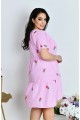 Коротка легка рожева сукня в клітинку | ba-01869