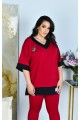 Красный удобный костюм: туника и лосины | ba-01900