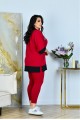 Красный удобный костюм: туника и лосины | ba-01900