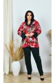 Туника красные цветы и черные брюки. | ba-01929