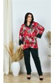 Туника красные цветы и черные брюки. | ba-01929