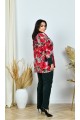 Туника красные цветы и черные брюки. | ba-01929