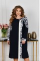 Темно-синя сукня з білими вставками | ba-02053